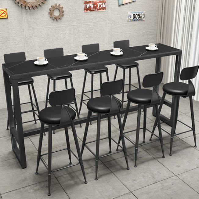 Black Sintered Stone Bar Table Dining Table for Kitchen Living Room Coffee Room