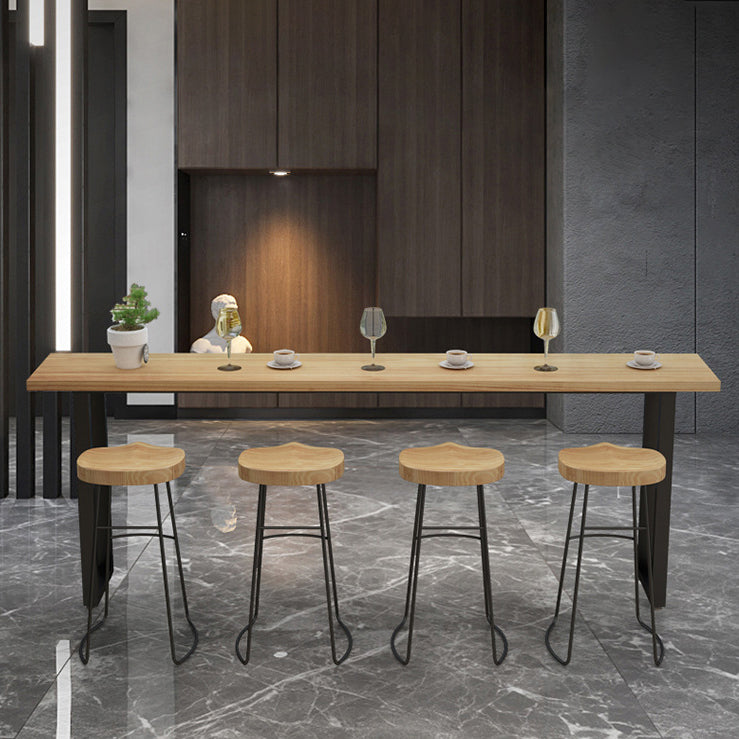 Industrial Style Rectangle Bar Table Solid Wood Bar Dining Table for Dining Room