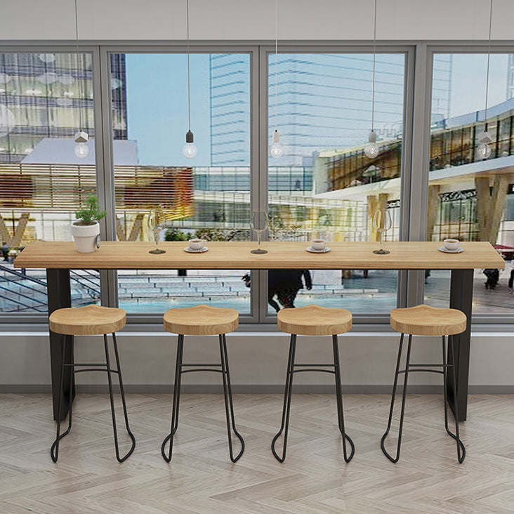 Industrial Style Rectangle Bar Table Solid Wood Bar Dining Table for Dining Room