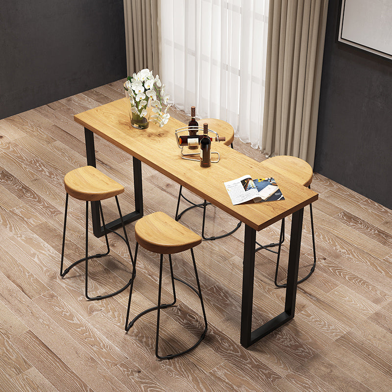 Industrial Style Rectangle Bar Table Solid Wood Bar Dining Table for Indoor