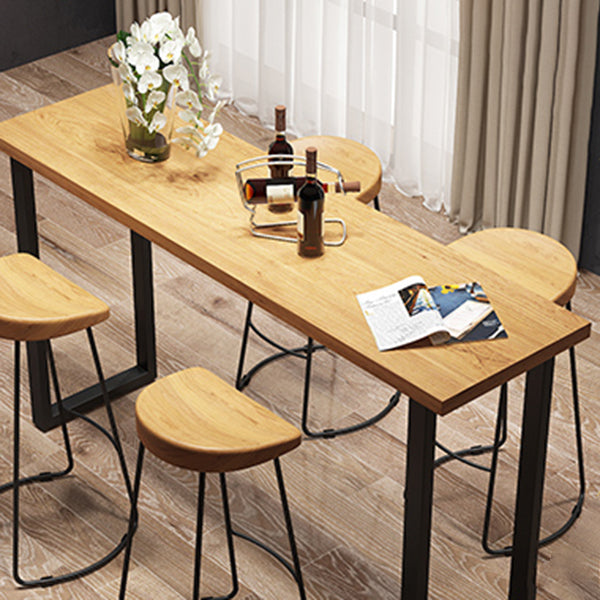 Industrial Style Rectangle Bar Table Solid Wood Bar Dining Table for Indoor