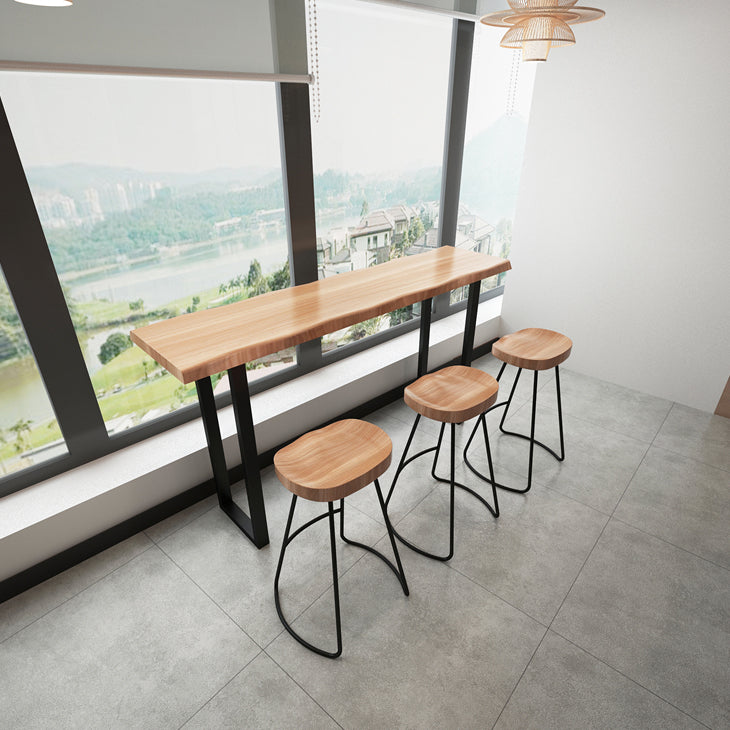 Industrial Style Rectangle Bar Table Solid Wood Bar-Height Bar Dining Table