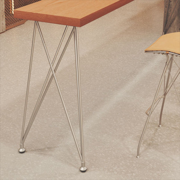 Glam Style Rectangle Bar Table Solid Wood 4 Legs Bar Wine Table