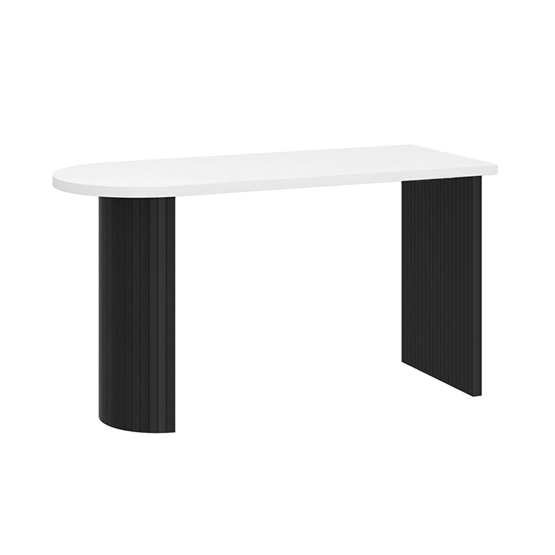 Modern White Bar Height Table Specialty Bar Wine Table with Double Pedestal