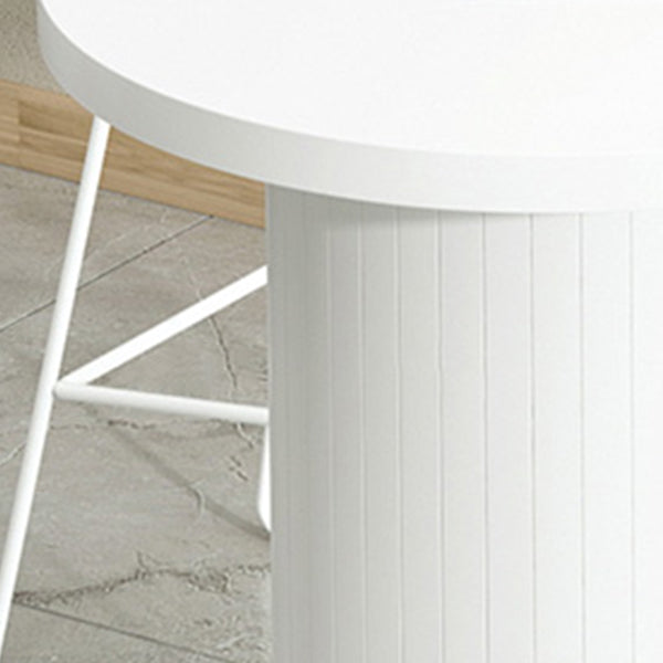 Modern White Bar Height Table Specialty Bar Wine Table with Double Pedestal