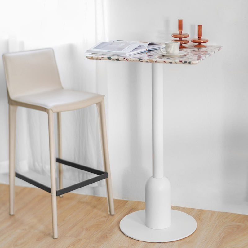 Industrial Style Bar Table Stone Pedestal Base Bar Dining Table for Indoor