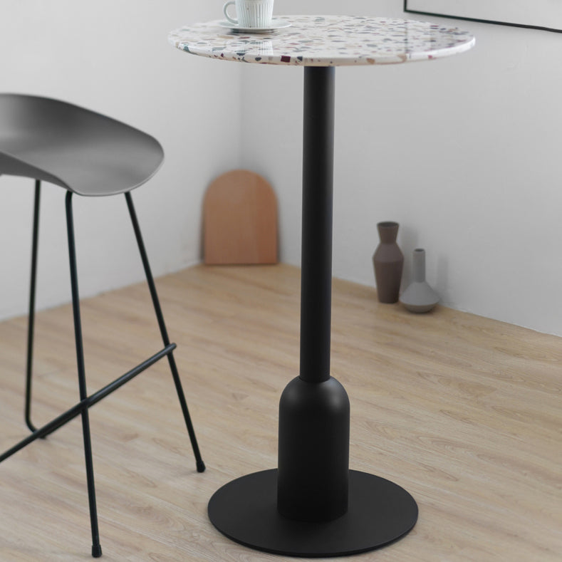 Industrial Style Bar Table Stone Pedestal Base Bar Dining Table for Indoor