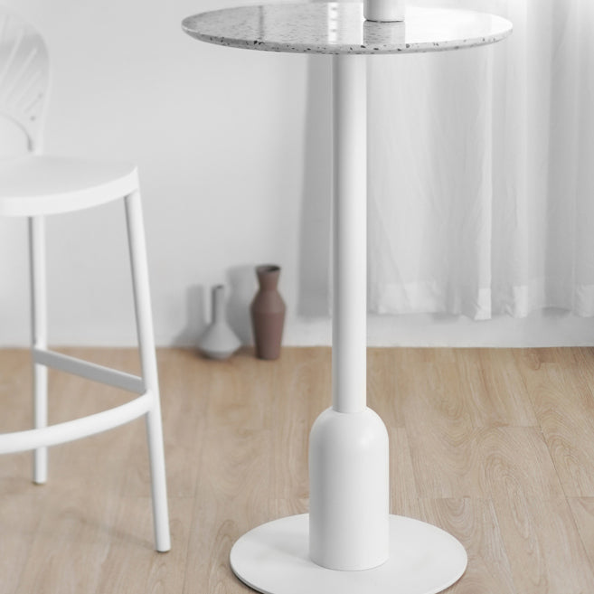 Industrial Style Bar Table Stone Pedestal Base Bar Dining Table for Indoor