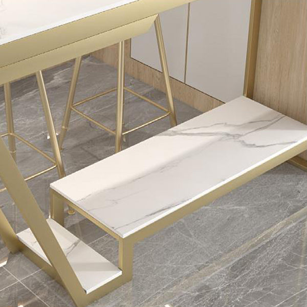 Sintered Stone Top Bar Table Industrial Rectangle Bistro Bar Height Cocktail Table