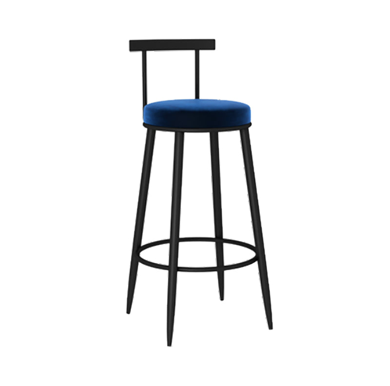 Round Seat Upholstered Counter Stool Industrial  Armless Bar Chai