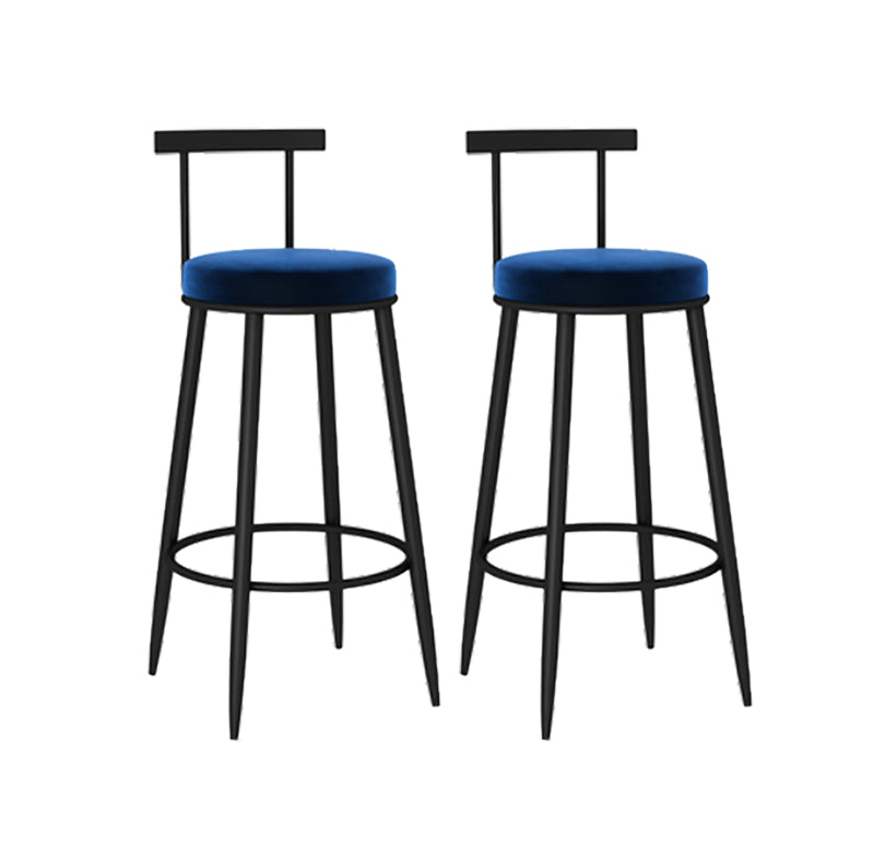 Round Seat Upholstered Counter Stool Industrial  Armless Bar Chai