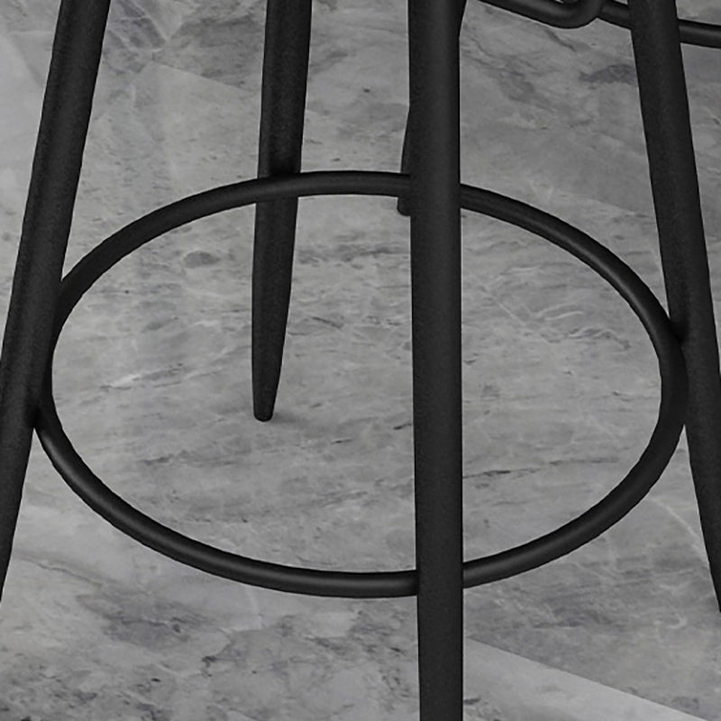 Round Seat Upholstered Counter Stool Industrial  Armless Bar Chai