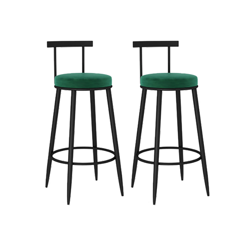 Round Seat Upholstered Counter Stool Industrial  Armless Bar Chai