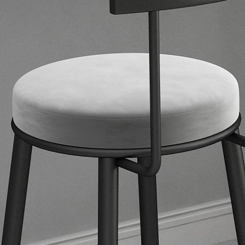 Round Seat Upholstered Counter Stool Industrial  Armless Bar Chai