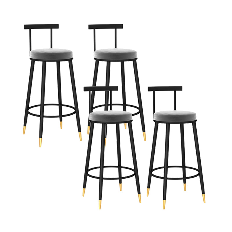 Round Seat Upholstered Counter Stool Industrial  Armless Bar Chai
