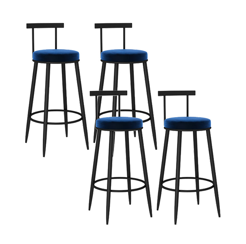 Round Seat Upholstered Counter Stool Industrial  Armless Bar Chai