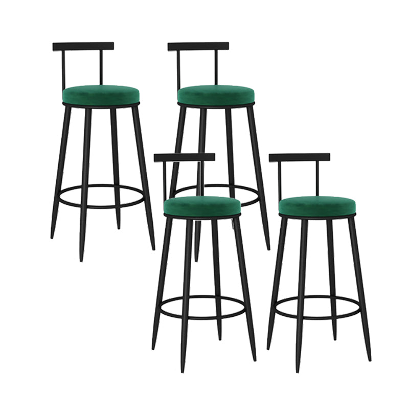Round Seat Upholstered Counter Stool Industrial  Armless Bar Chai