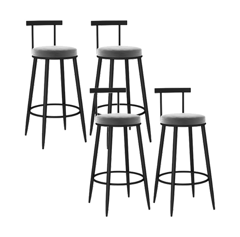 Round Seat Upholstered Counter Stool Industrial  Armless Bar Chai