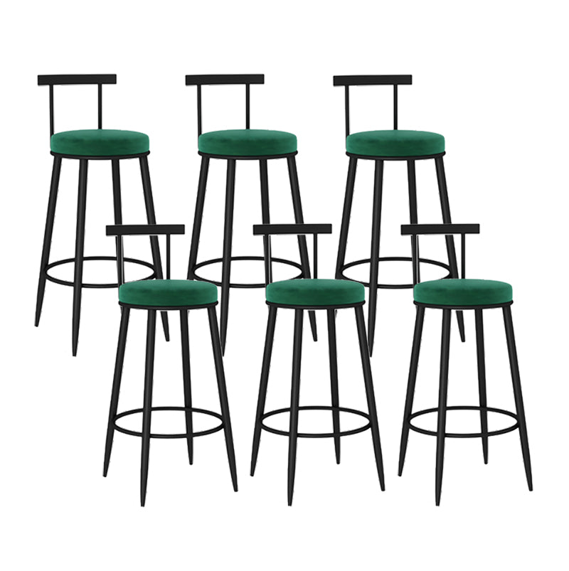 Round Seat Upholstered Counter Stool Industrial  Armless Bar Chai