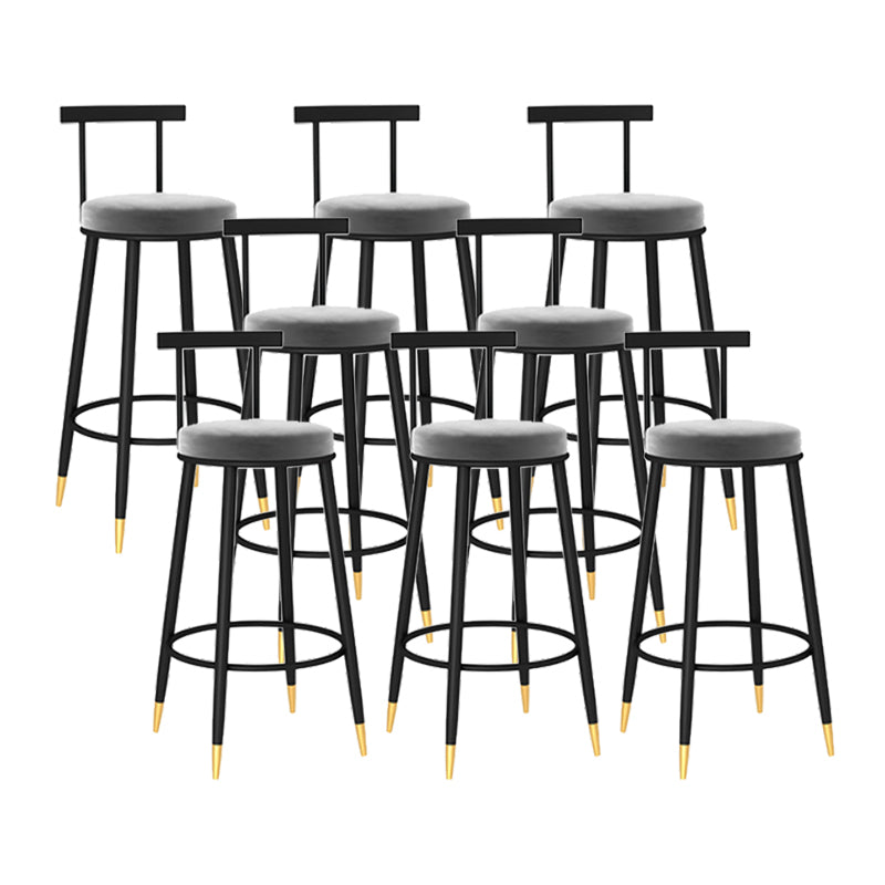 Round Seat Upholstered Counter Stool Industrial  Armless Bar Chai