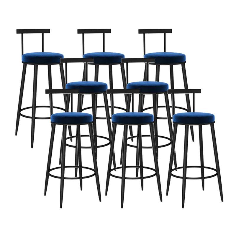 Round Seat Upholstered Counter Stool Industrial  Armless Bar Chai