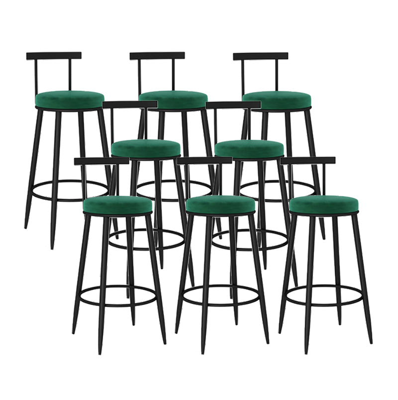 Round Seat Upholstered Counter Stool Industrial  Armless Bar Chai