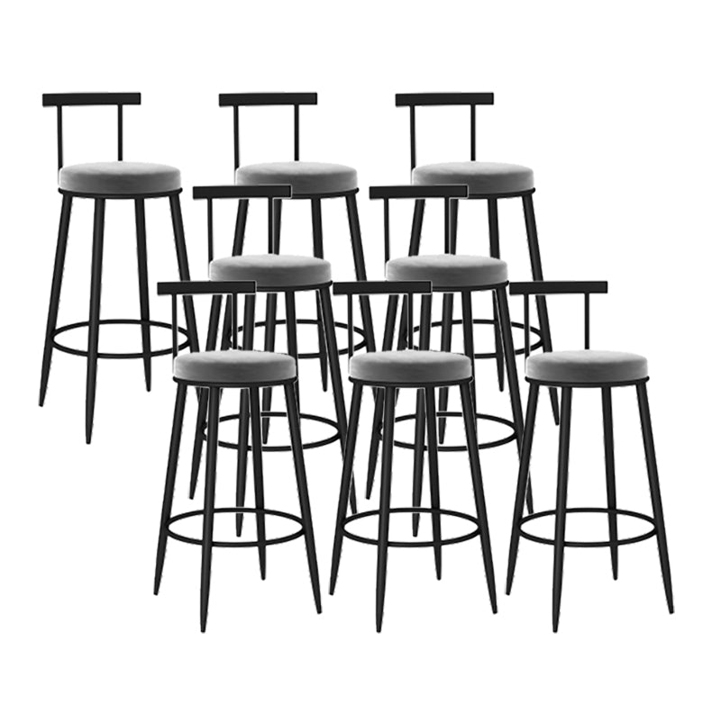 Round Seat Upholstered Counter Stool Industrial  Armless Bar Chai