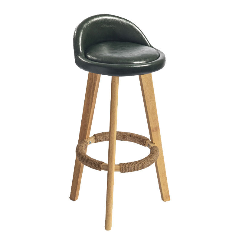 Low Back Armless Counter Stool Modern Bucket Seat Bar Chair with Footrest