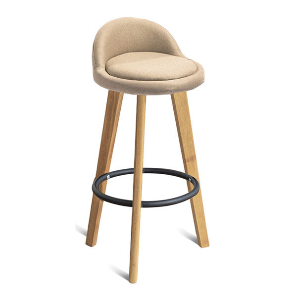 Low Back Armless Counter Stool Modern Bucket Seat Bar Chair with Footrest