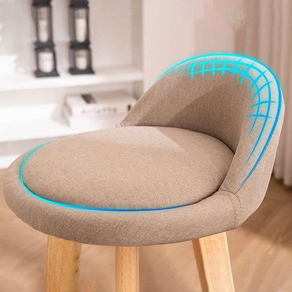 Low Back Armless Counter Stool Modern Bucket Seat Bar Chair with Footrest