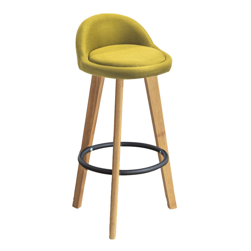 Low Back Armless Counter Stool Modern Bucket Seat Bar Chair with Footrest