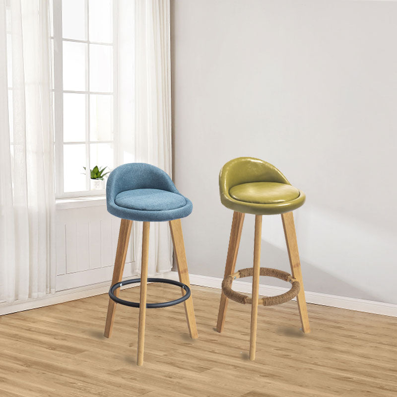 Low Back Armless Counter Stool Modern Bucket Seat Bar Chair with Footrest