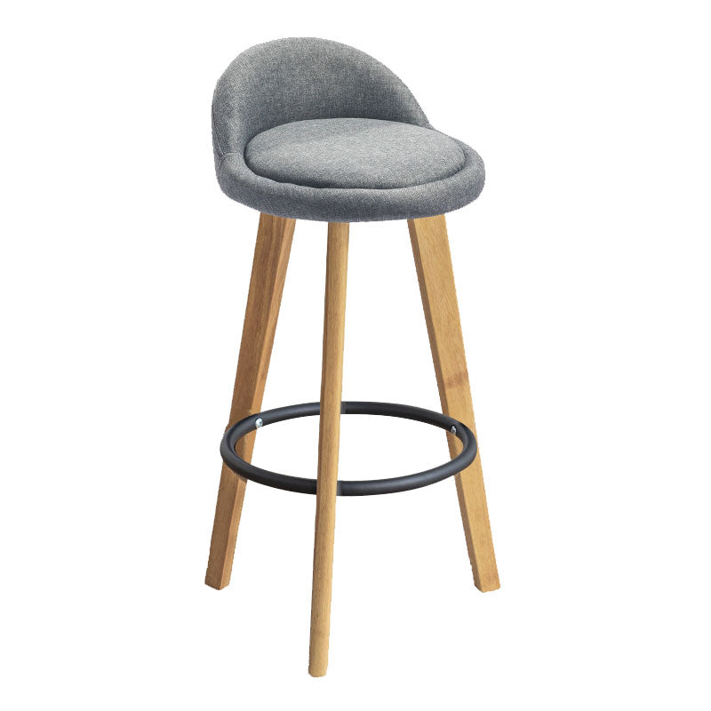 Low Back Armless Counter Stool Modern Bucket Seat Bar Chair with Footrest