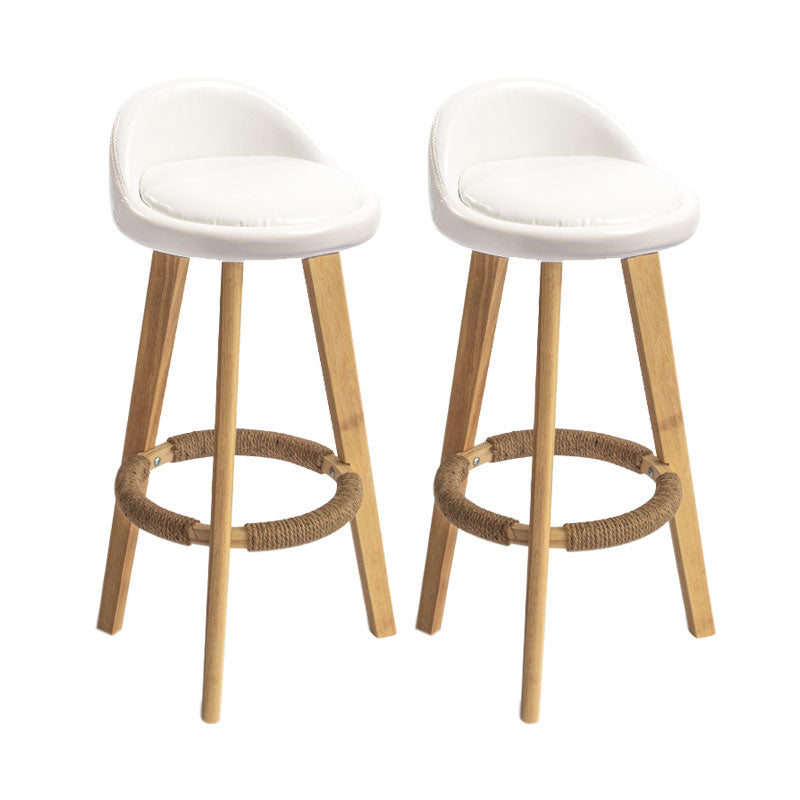 Low Back Armless Counter Stool Modern Bucket Seat Bar Chair with Footrest