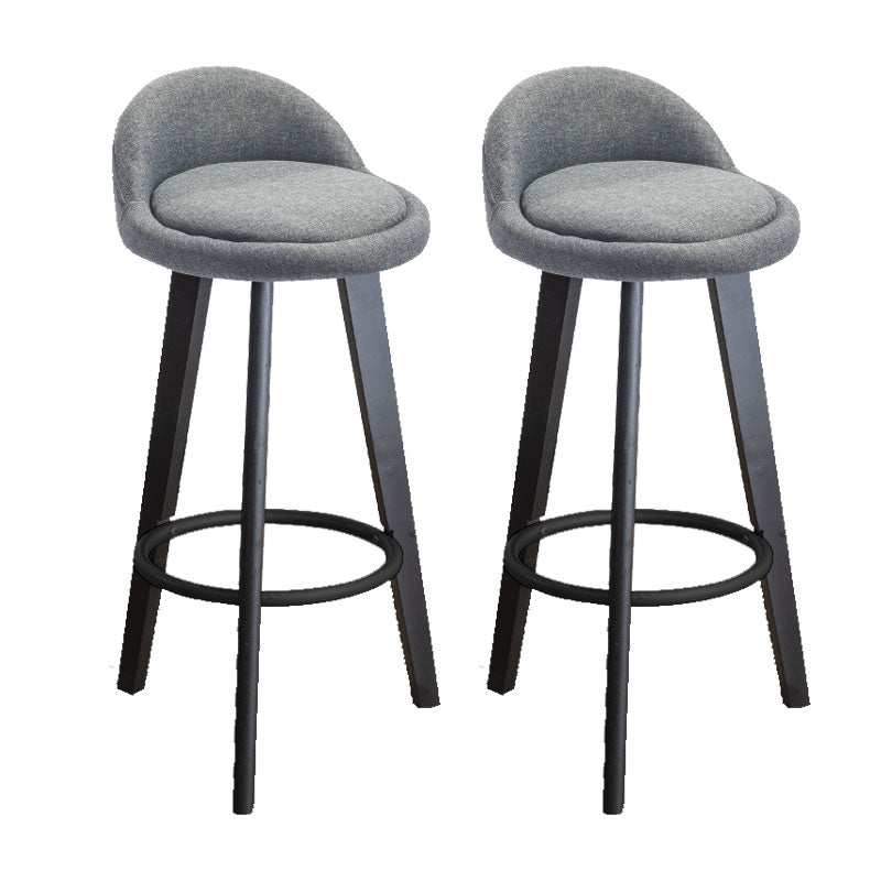 Low Back Armless Counter Stool Modern Bucket Seat Bar Chair with Footrest