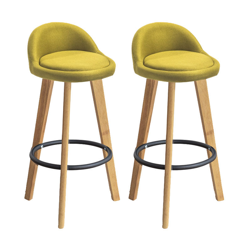 Low Back Armless Counter Stool Modern Bucket Seat Bar Chair with Footrest