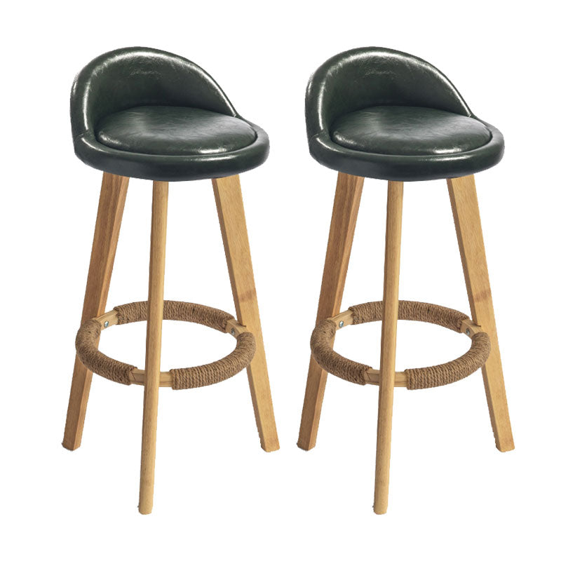 Low Back Armless Counter Stool Modern Bucket Seat Bar Chair with Footrest