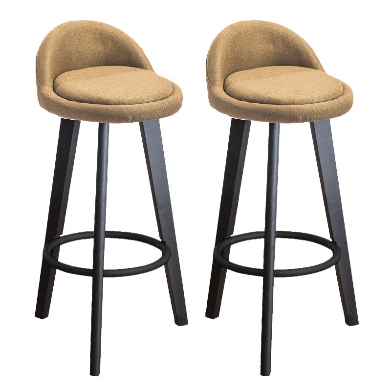 Low Back Armless Counter Stool Modern Bucket Seat Bar Chair with Footrest