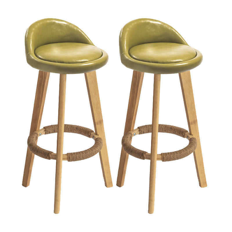 Low Back Armless Counter Stool Modern Bucket Seat Bar Chair with Footrest