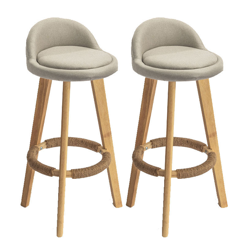 Low Back Armless Counter Stool Modern Bucket Seat Bar Chair with Footrest