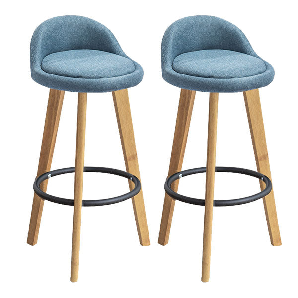 Low Back Armless Counter Stool Modern Bucket Seat Bar Chair with Footrest