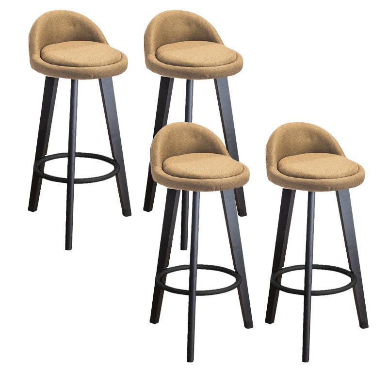 Low Back Armless Counter Stool Modern Bucket Seat Bar Chair with Footrest