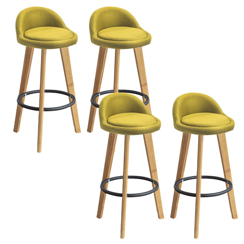 Low Back Armless Counter Stool Modern Bucket Seat Bar Chair with Footrest
