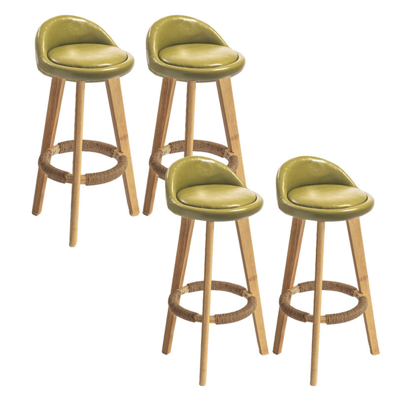 Low Back Armless Counter Stool Modern Bucket Seat Bar Chair with Footrest