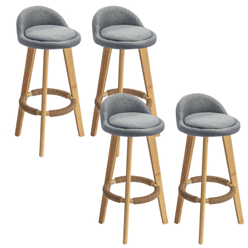 Low Back Armless Counter Stool Modern Bucket Seat Bar Chair with Footrest