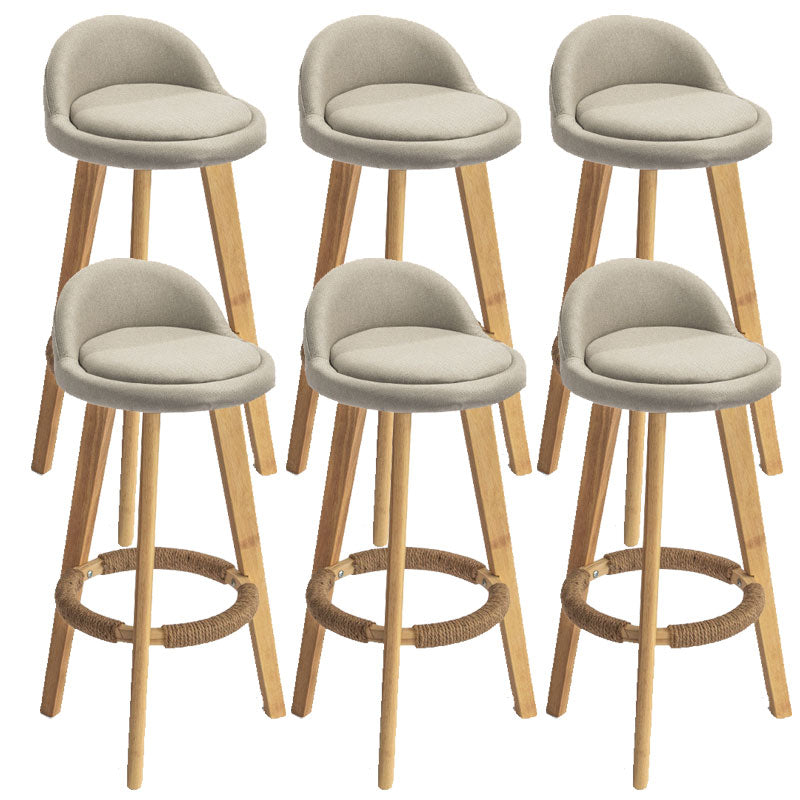 Low Back Armless Counter Stool Modern Bucket Seat Bar Chair with Footrest
