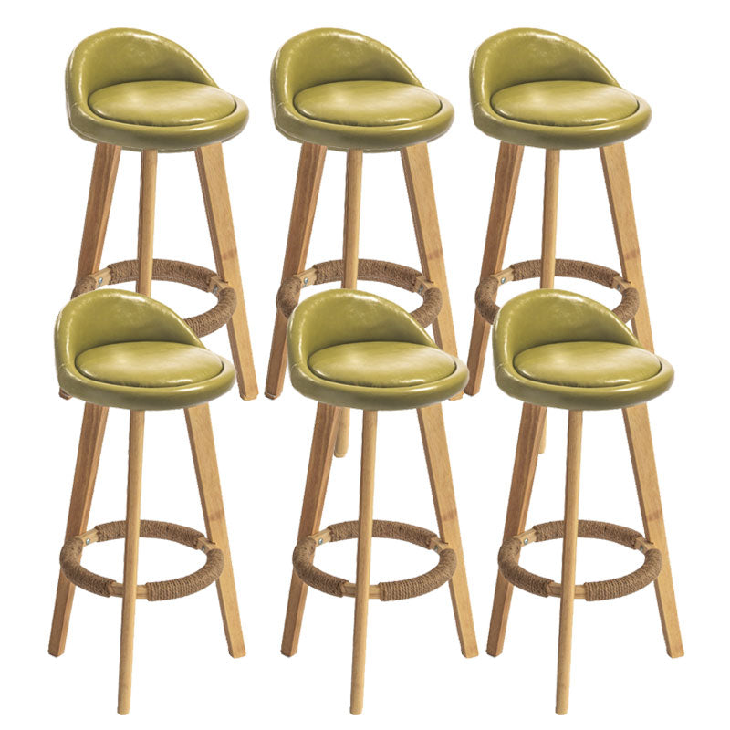 Low Back Armless Counter Stool Modern Bucket Seat Bar Chair with Footrest