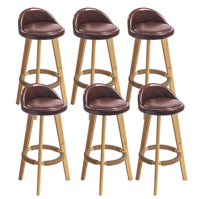 Low Back Armless Counter Stool Modern Bucket Seat Bar Chair with Footrest