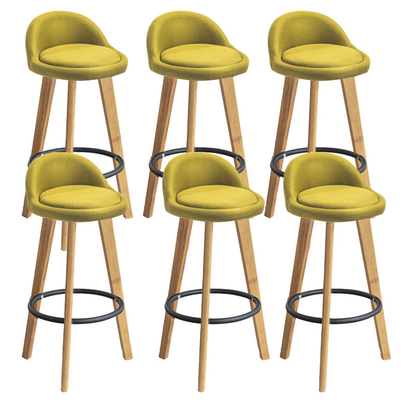Low Back Armless Counter Stool Modern Bucket Seat Bar Chair with Footrest