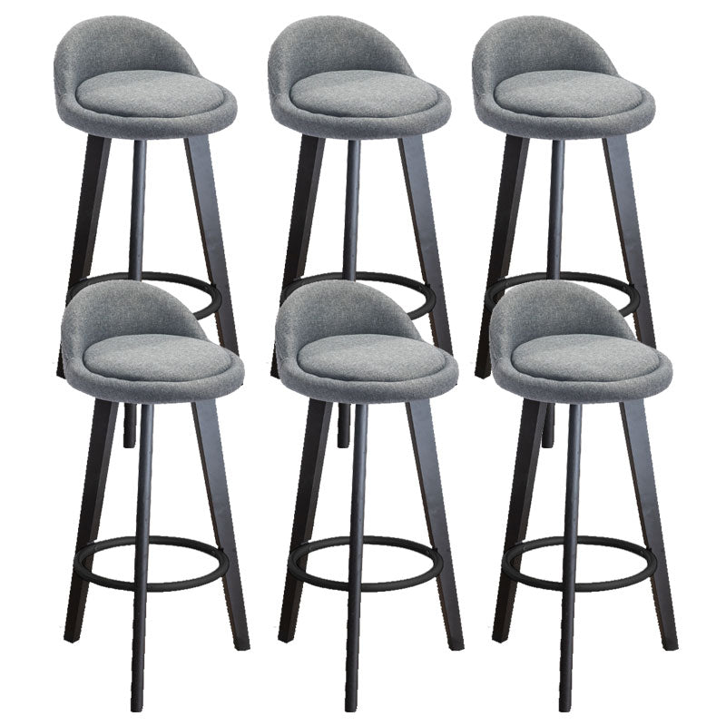 Low Back Armless Counter Stool Modern Bucket Seat Bar Chair with Footrest